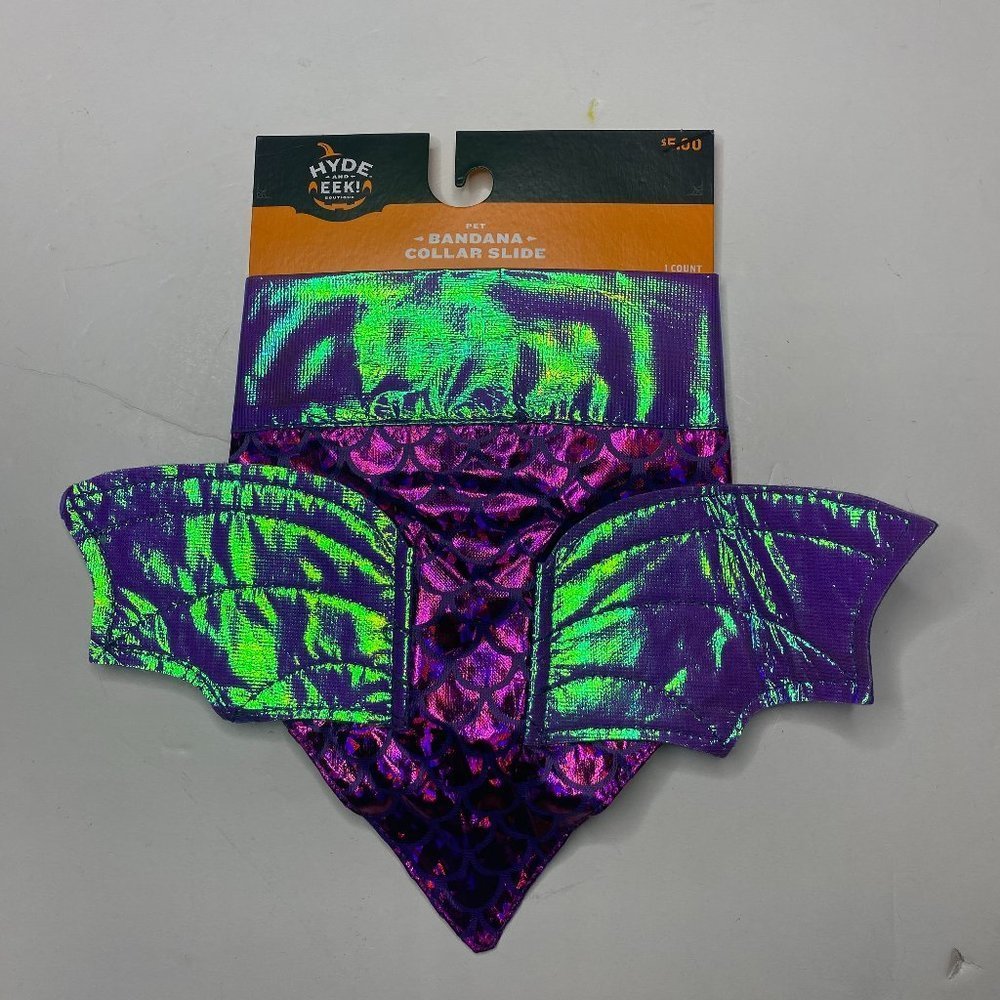 HYDE and EEK Boutique, NWT, Purple Dragon Dog Collar Slide Bandana - Picture 4 of 5